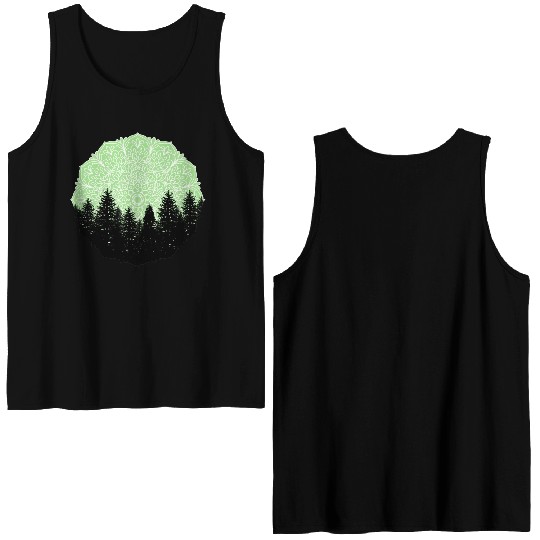 Green Forest Mandala Pacific Northwest Double Sided Tank Tops