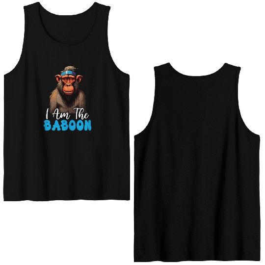 Baboon Monkey Lover Wildlife Animal Zookeeper Double Sided Tank Tops