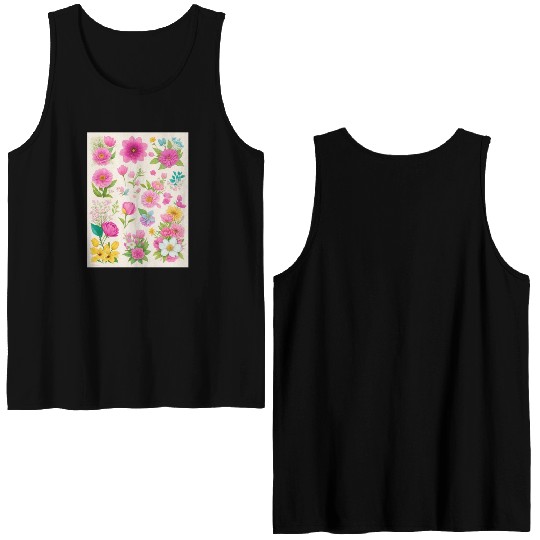 Buttercup and Marigold Spring Flowers Double Sided Tank Tops