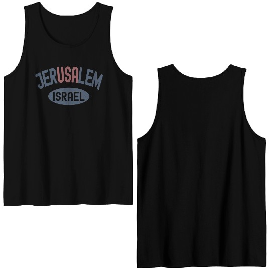 Usa Jerusalem Israel Double Sided Tank Tops