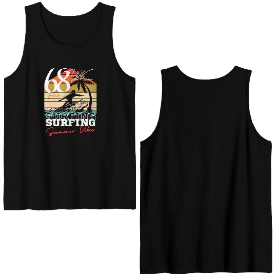 Surfing summer vibes Double Sided Tank Tops