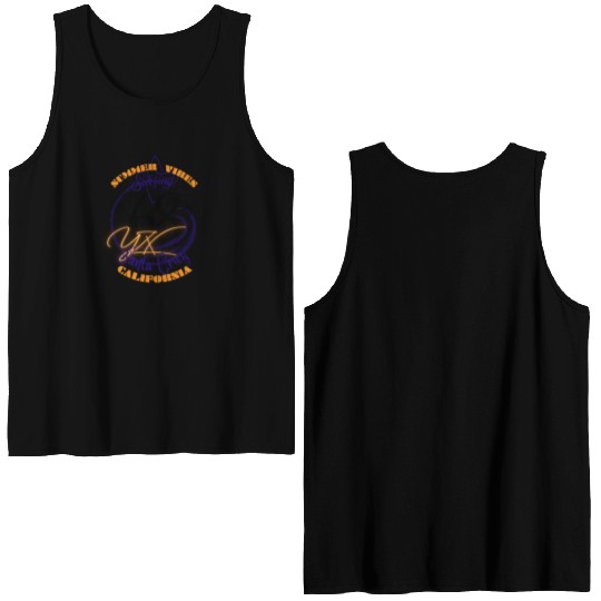 Santa Cruz California summer vibes surfing Double Sided Tank Tops