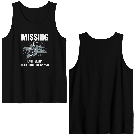 Missing F-35 War Plane Double Sided Tank Tops