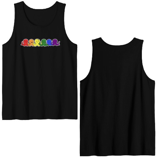 LGBT+ Flag Octopus Design for proud LGBT+ People Double Sided Tank Tops