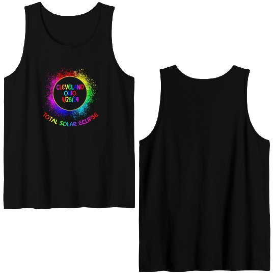 Total Solar Eclipse Cleveland Ohio 4/28/24 Kids Double Sided Tank Tops