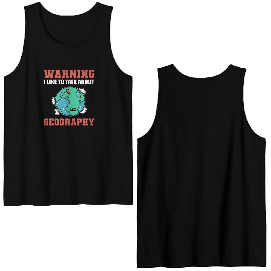 Talk about Geography Librarian or Historian Gift Double Sided Tank Tops
