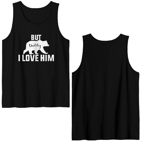 But Daddy I Love Him Retro Groovy Wavy Style Funny Double Sided Tank Tops