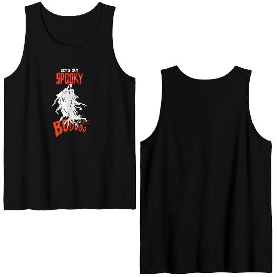 Spooky boo halloween ghost Double Sided Tank Tops