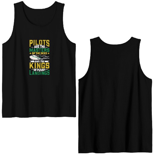 Pilot Aviation Airplane Airline Future Pilots Double Sided Tank Tops