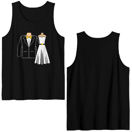 Wedding clothes bride groom Double Sided Tank Tops