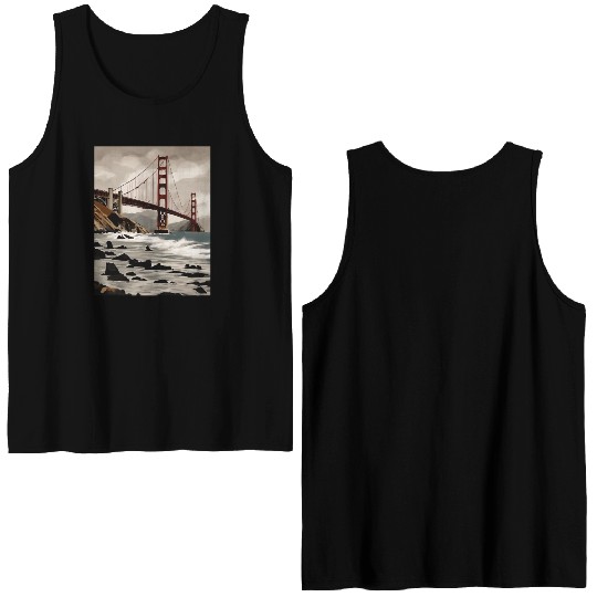 Golden Gate Bridge California Double Sided Tank Tops, Golden Gate
