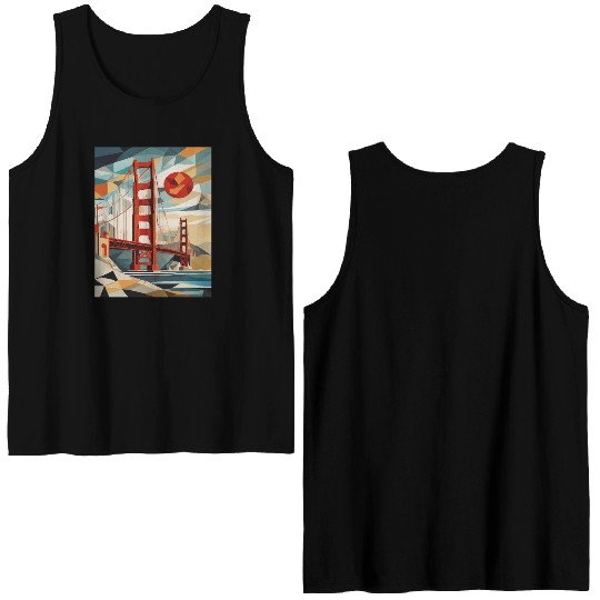 Golden Gate Bridge California Double Sided Tank Tops, Golden Gate