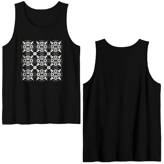 Umbrella tile White Double Sided Tank Tops