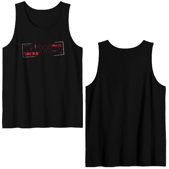 POWER- Inspired by Scripture, bible verse decor Double Sided Tank Tops