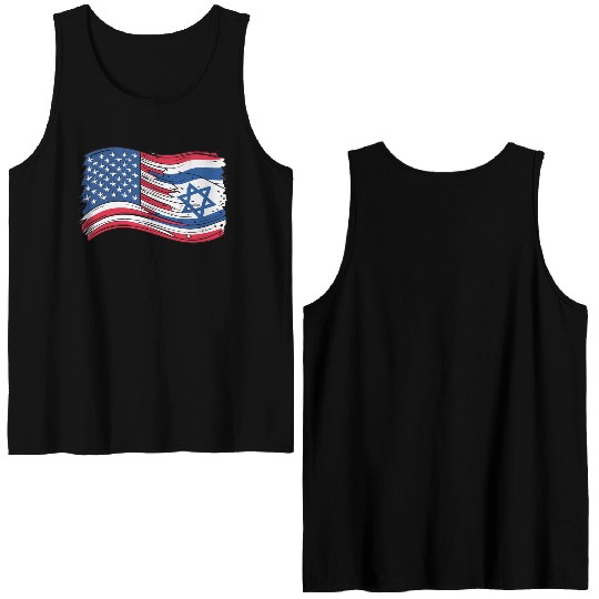 USA Israel flag! We stand with Israel! Double Sided Tank Tops