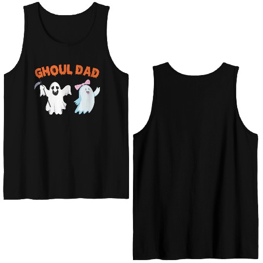 Ghoul Dad Ghost Funny Halloween Costume Double Sided Tank Tops