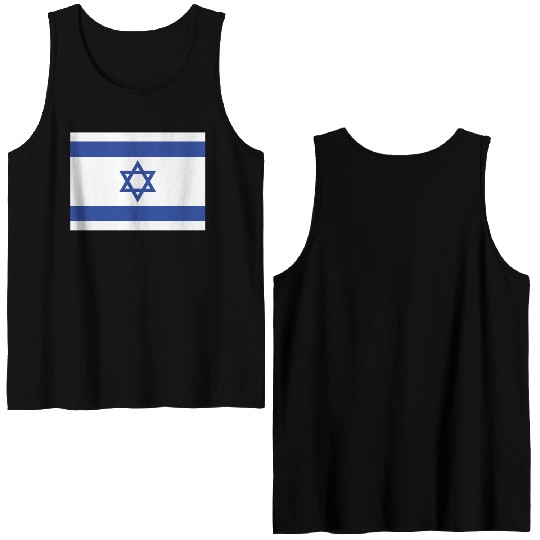 Israeli Flag with Star of David Design Double Sided Tank Tops