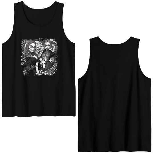 Young witch and pumpkin Halloween 2 Double Sided Tank Tops