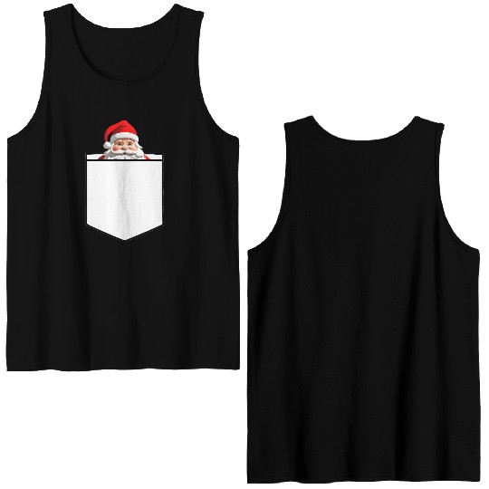 Fake Pocket snata claus Double Sided Tank Tops