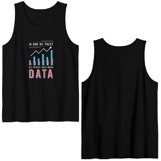 Data Analyst In God We Trust All Others Must Coder Double Sided Tank Tops