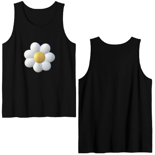 White Flower Double Sided Tank Tops