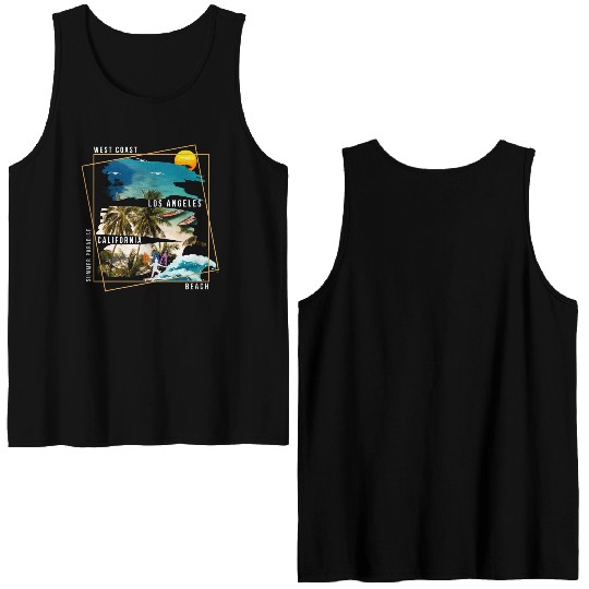 West Coast Los Angeles California Beach Double Sided Tank Tops