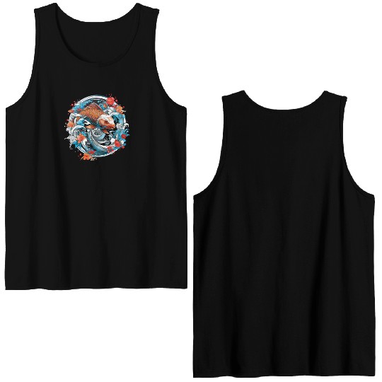 Koi Fish Koi Carp Japanese Koi Garden-Pond Koi Double Sided Tank Tops