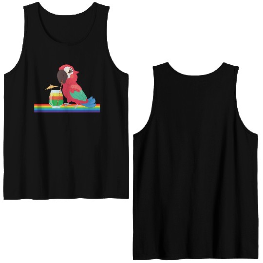 parrot bird of jimmy buffett Double Sided Tank Tops