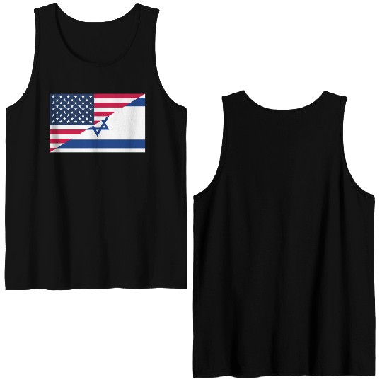 Israel USA flag flags Double Sided Tank Tops
