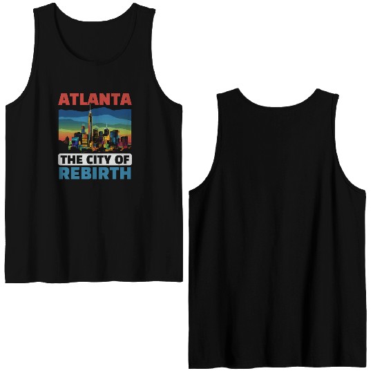Atlanta City Georgia USA America United States Double Sided Tank Tops