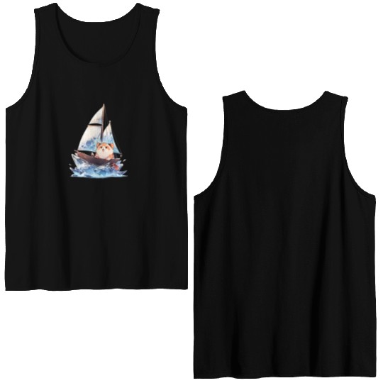 Ice Sailing Hamster Ice Sailor Ice Boating Double Sided Tank Tops