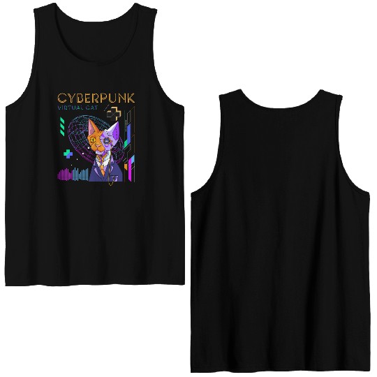 Cyborg Retro Gamer Scifi Double Sided Tank Tops
