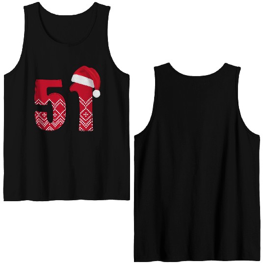 Celebrate 51 Christmas Years - Number Fifty One Double Sided Tank Tops