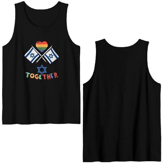 LGBTQ community STANDS WITH ISRAEL Double Sided Tank Tops