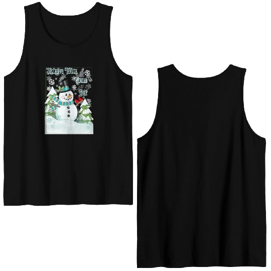 Funny Cranky Snowman Double Sided Tank Tops
