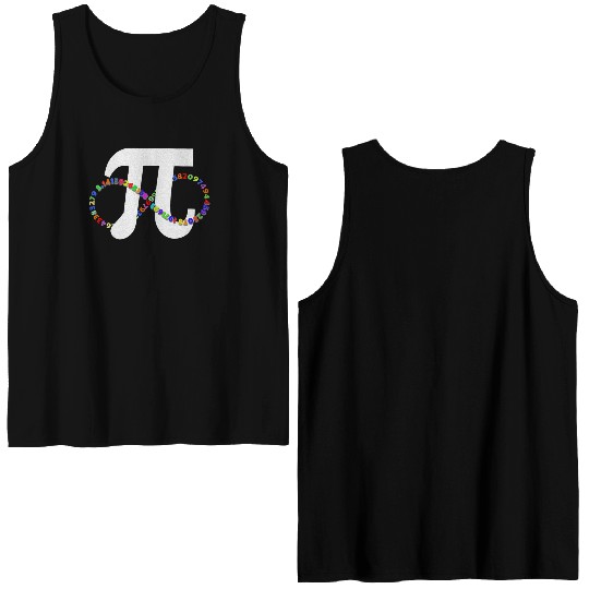 3.14 Math Teacher Pi National Day Double Sided Tank Tops Geek Nerd