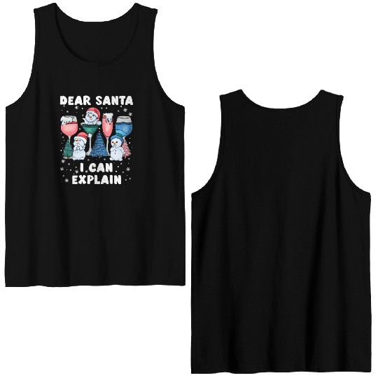 Schneemann Dear Santa I can Explain Funny Double Sided Tank Tops
