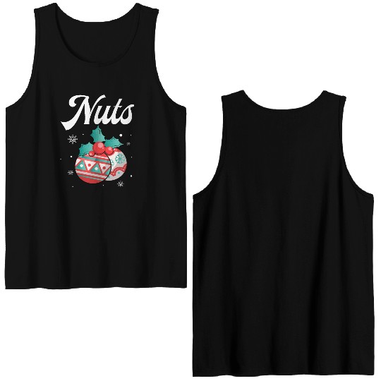 Christmas Nuts Santa Snowflakes Candy Canes Winter Double Sided Tank Tops