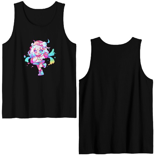Cute Cartoon Girl Double Sided Tank Tops