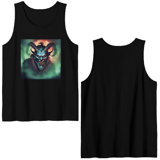 Krampus in Green Fog Double Sided Tank Tops