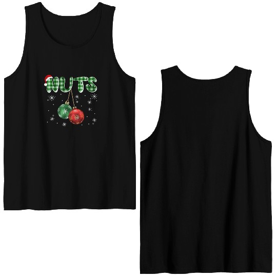 Chest Nuts Christmas Funny Couple Matching Double Sided Tank Tops