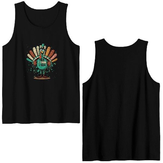 Thanksgiving Yes I Yam Funny Couple Double Sided Tank Tops