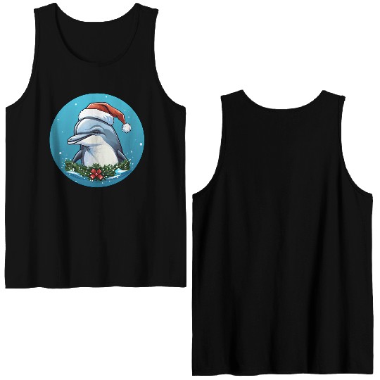 Dolphin Christmas Double Sided Tank Tops