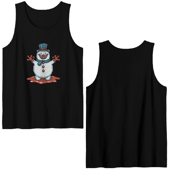 frosty snowman creepy Double Sided Tank Tops