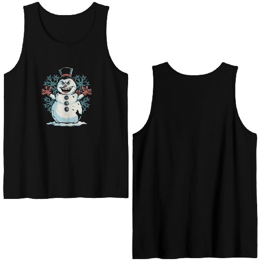 frosty snowman creepy Double Sided Tank Tops