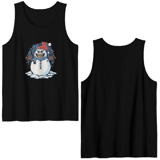 frosty snowman creepy Double Sided Tank Tops