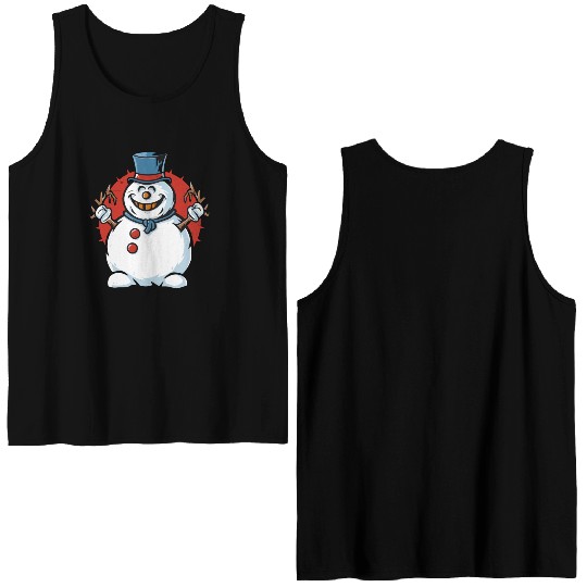 frosty snowman creepy Double Sided Tank Tops