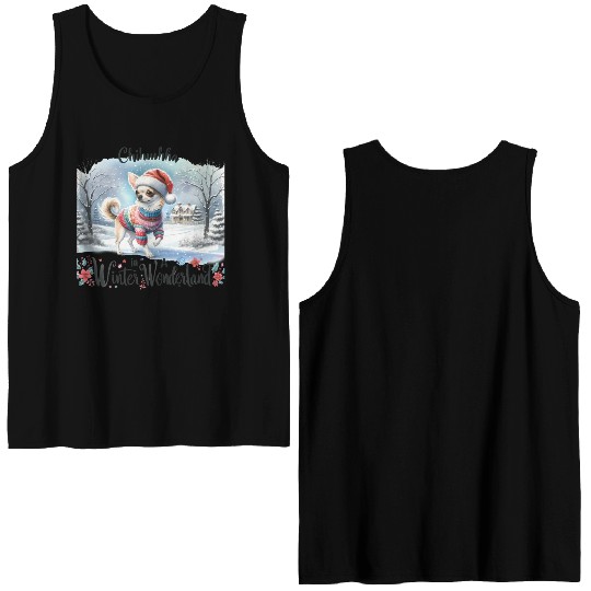 Chihuahua In a Winter Wonderland Double Sided Tank Tops