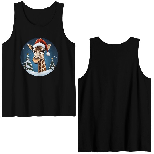Giraffe Christmas Double Sided Tank Tops