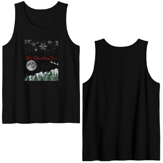 It s Christmas Time 3 1 black Double Sided Tank Tops